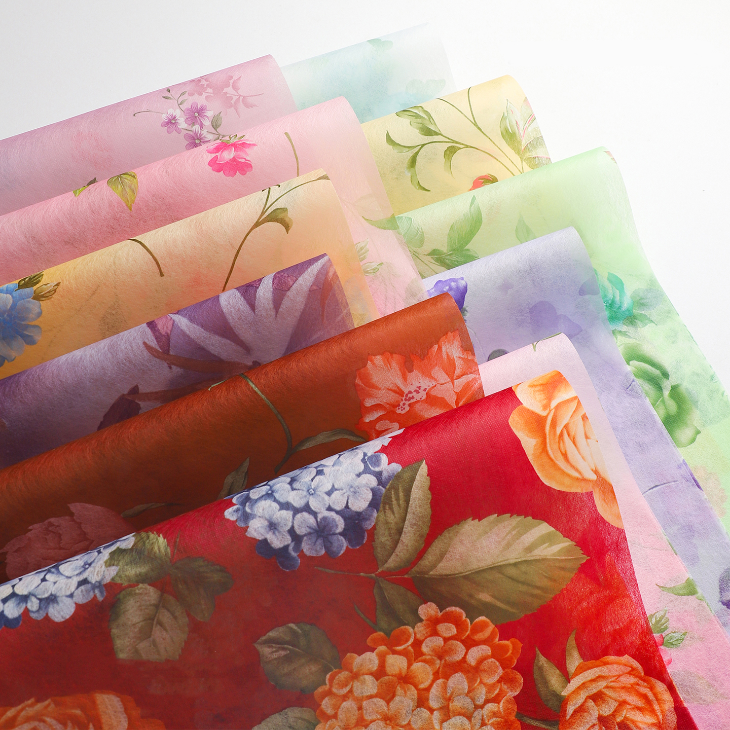 Florist Supply Paper - 5pcs, Valentine's Day Korean Printed Non-Woven