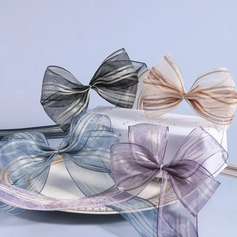 Striped Organza Ribbon Transpa - Florist Supply Ribbon 评论和价格