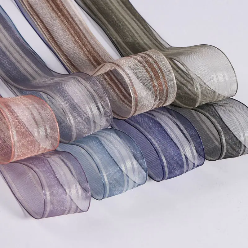 Striped Organza Ribbon Transpa - Florist Supply Ribbon 评论和价格
