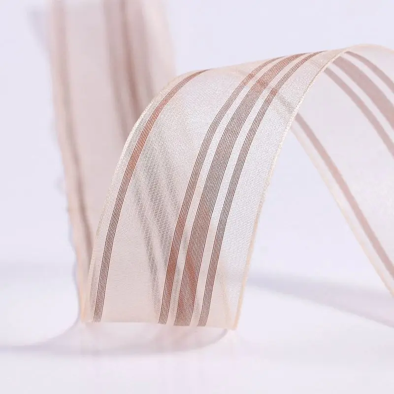 Striped Organza Ribbon Transpa - Florist Supply Ribbon 评论和价格