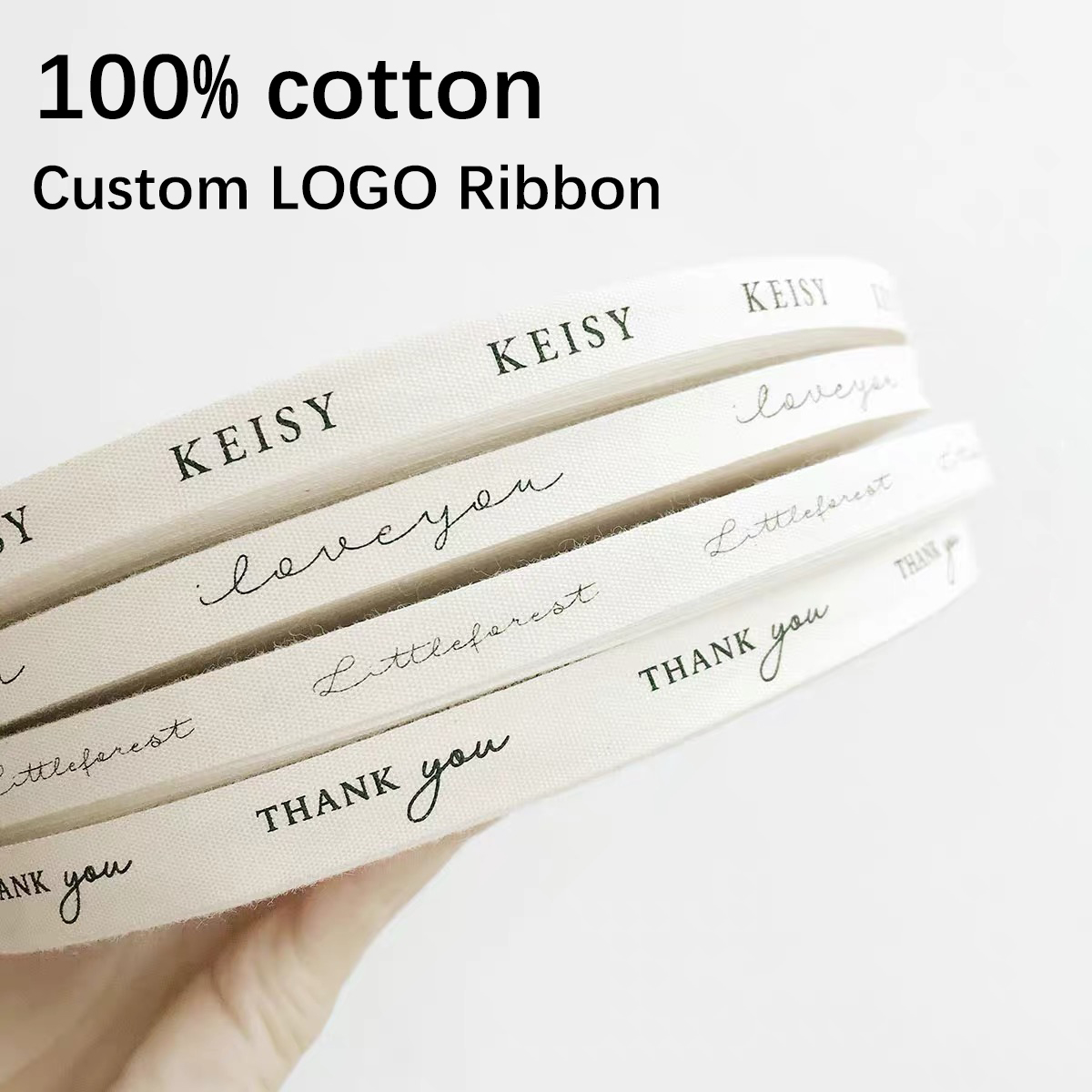 Custom Logo Cotton Ribbon for  - Florist Supply Ribbon 评论和价格