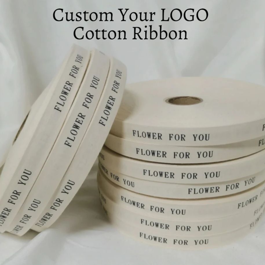 Custom Logo Cotton Ribbon for  - Florist Supply Ribbon 评论和价格