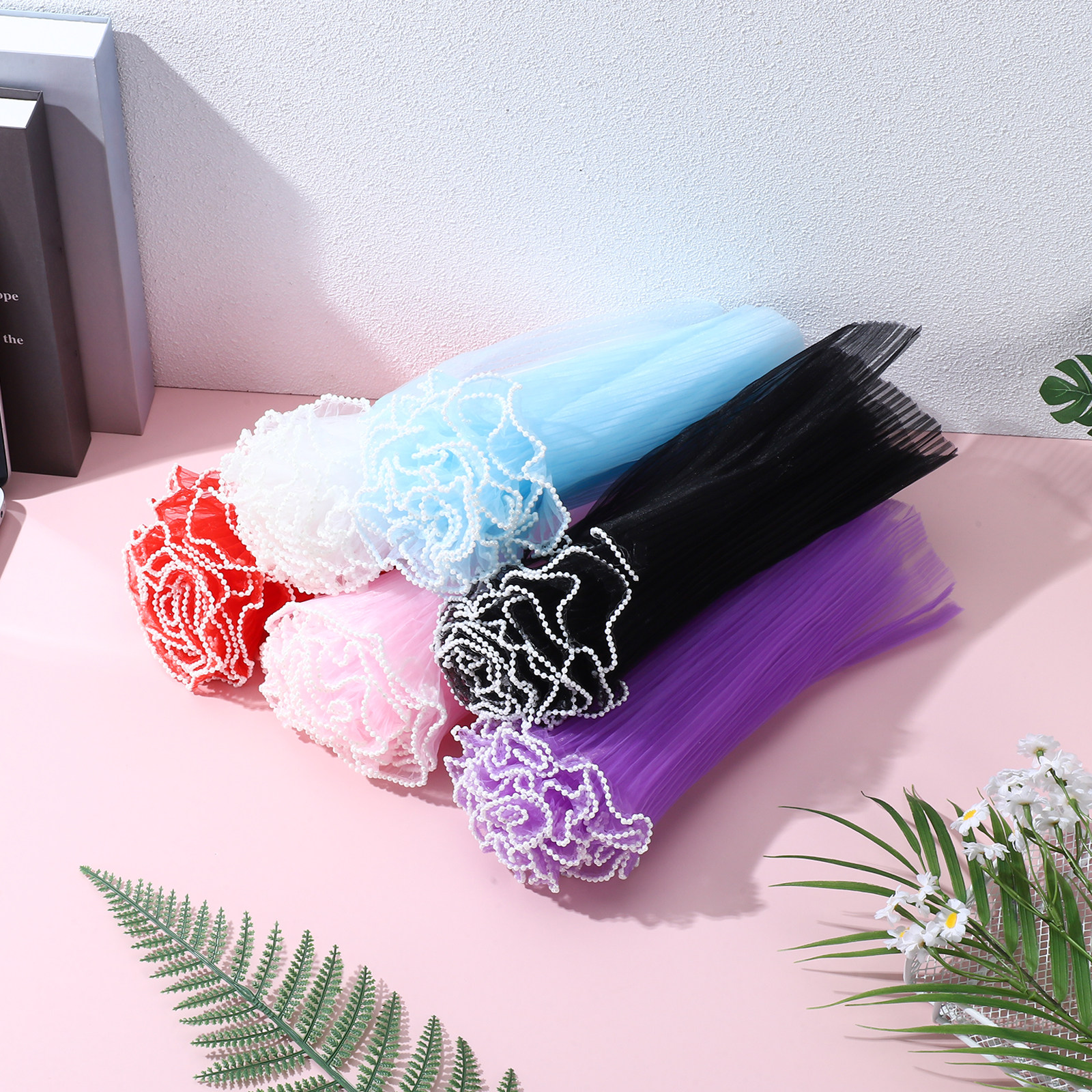 6Pcs Premium Wave Yarn Flower  - Florist Flower Supply 评论和价格