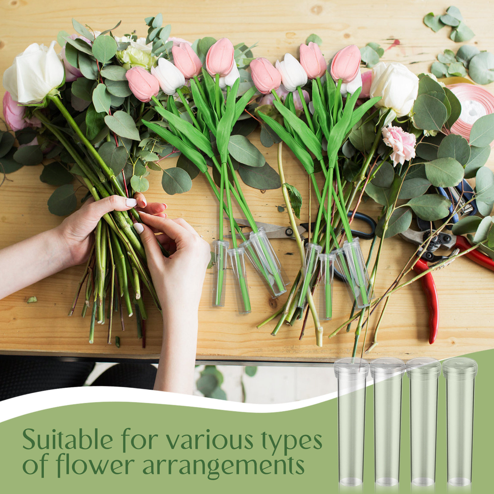100Pcs Flower Nutrient Tubes U - Florist Flower Supply 评论和价格